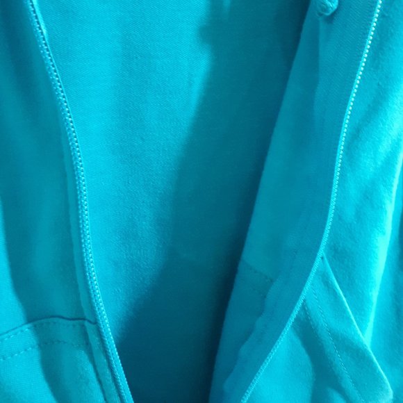 Light Zip Up Hoodie Bright Peacock Blue - Picture 4 of 6